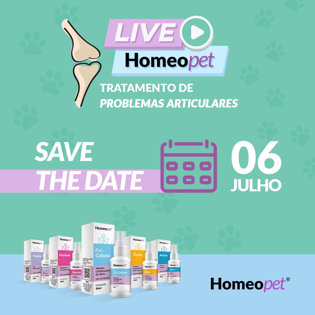 Homeopet promove live sobre Tratamento de Problemas Articulares em animais de estimação